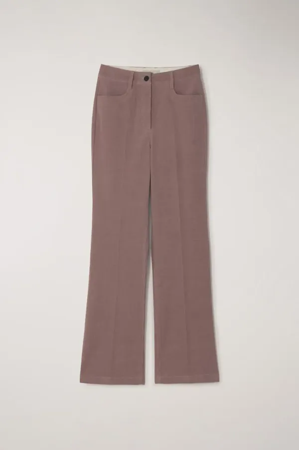 70S SEMI-FLARE CORDUROY SLACKS SOFT PINK