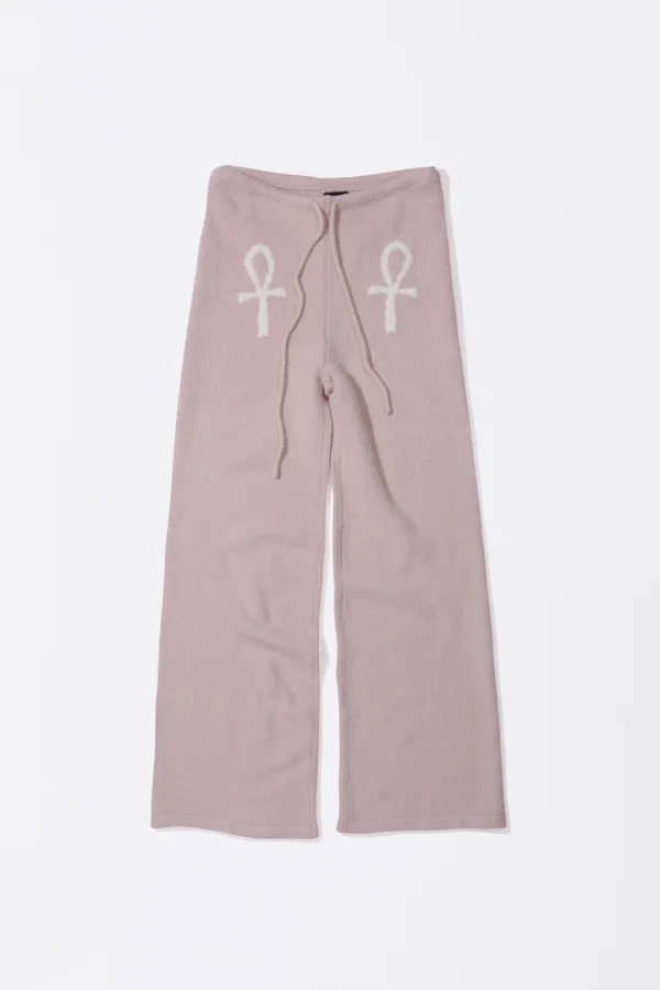 Ankh Boucle Knit Pants Pink