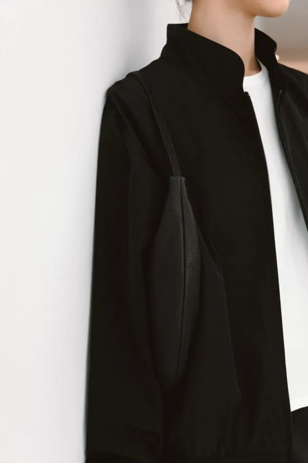 ROUND LEATEHER BAG [ BLACK ]
