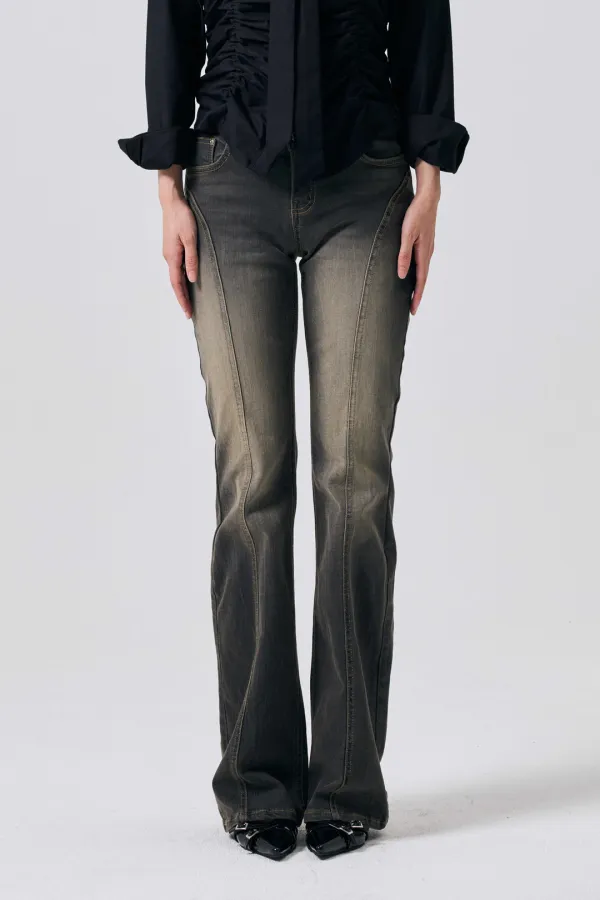 ELLA BOOTCUT DENIM PANTS / BLACK