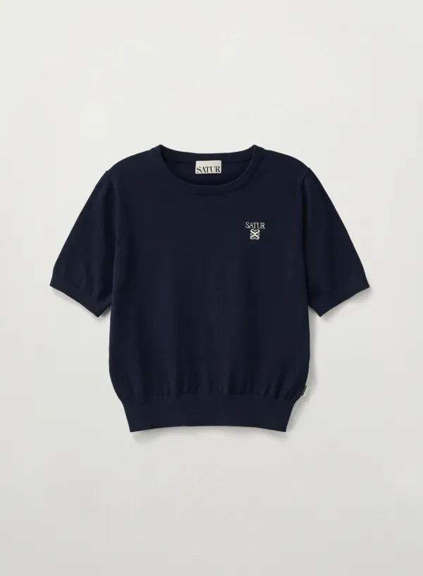 (W) Loren Fine Half Knit - Navy