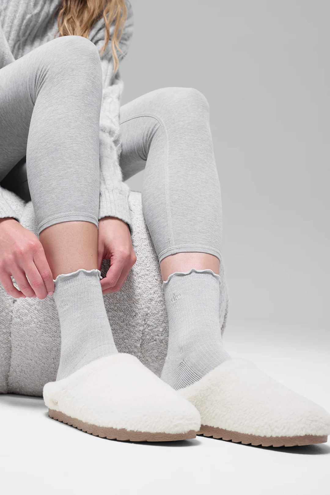 알로요가 Women's Lettuce Edge Sock - Athletic Heather Grey 상품 이미지 2