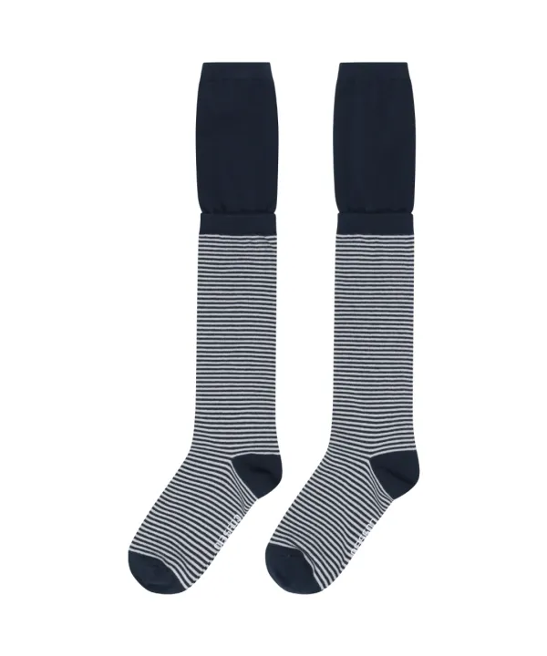 DOUBLE-LAYER STRIPED SOCKS NAVY