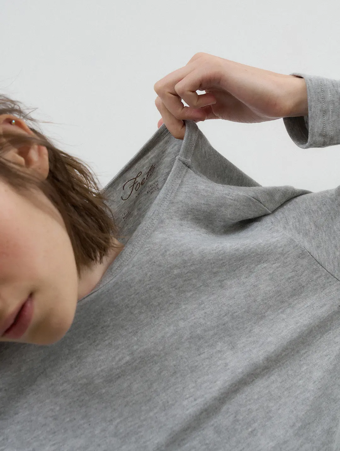 포에토 90\'S CLEAN SIZE TEE - GREY 상품 이미지 2
