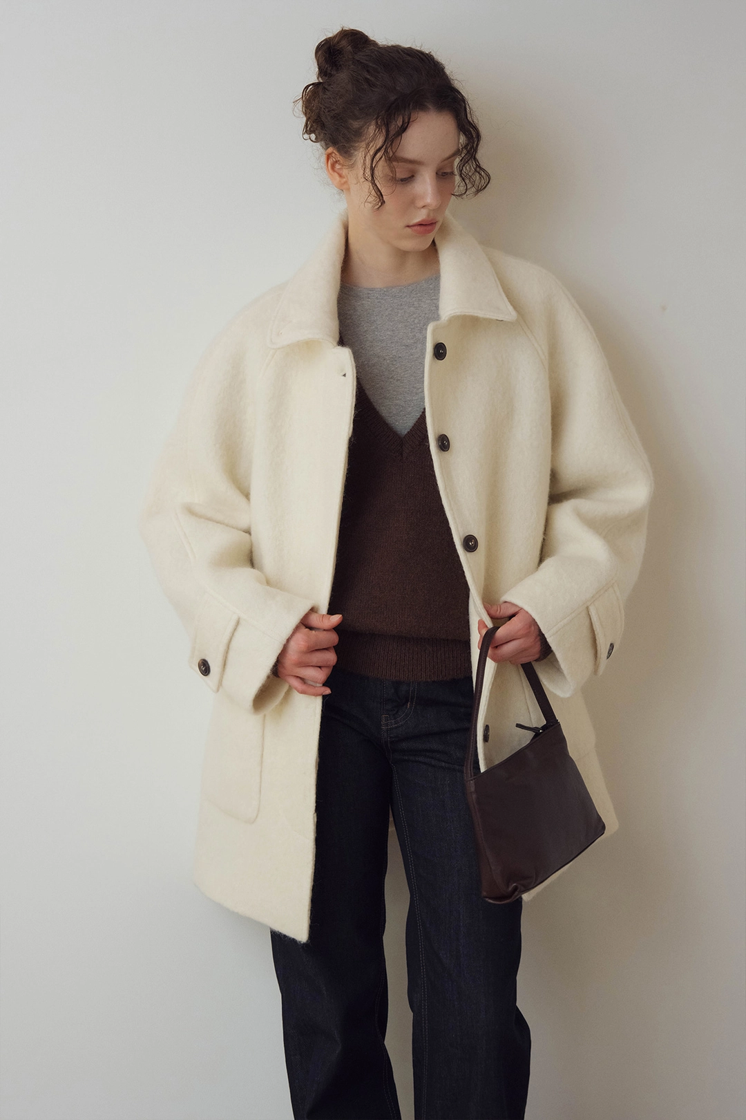 샤드라마 WOOL & ALPACA HALF COAT [IVORY] 상품 이미지 2