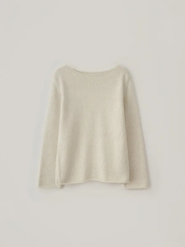 Organic Cotton Boatneck Knit - Ivory