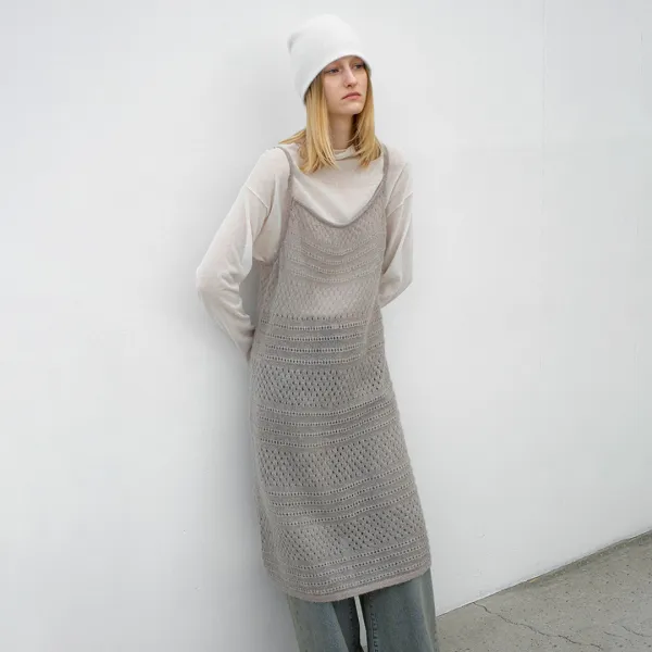 (OP-6308)SOFT MOHAIR SKASHI KNIT DRESS