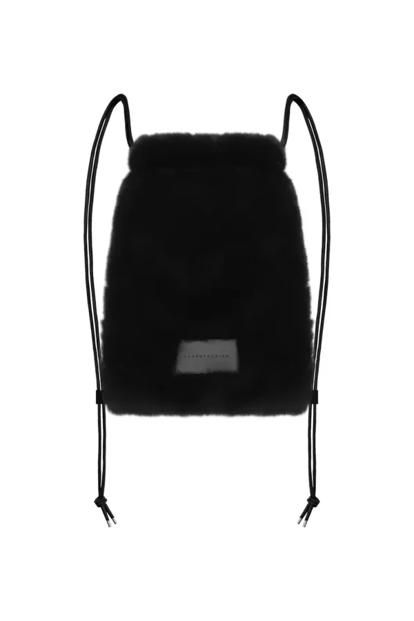Volume Fur String back pack [ Black ]