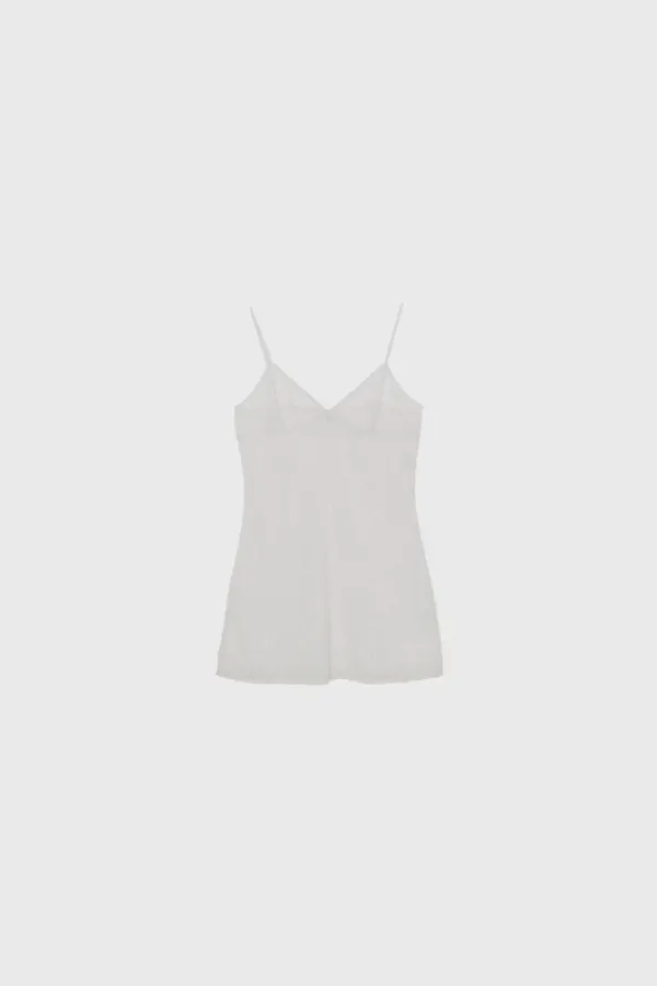 Lace slip dress (white / black)