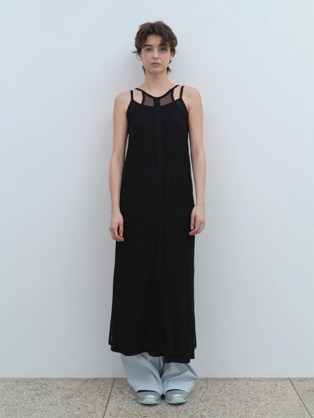 밀로 우먼 Mesh Back String Jersey Dress [Black] 상품 이미지 2