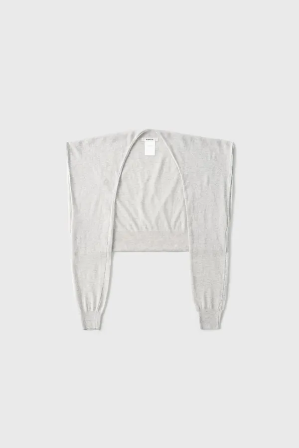 U-Shaped Knit Scarf (Melange Gray / White / Black / Light Gray)