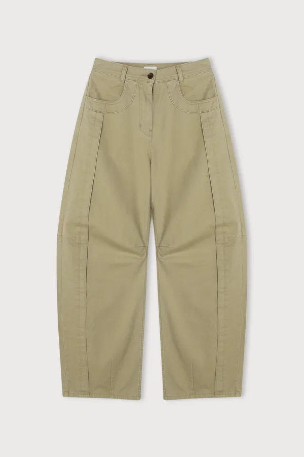 CURVED DENIM PANTS