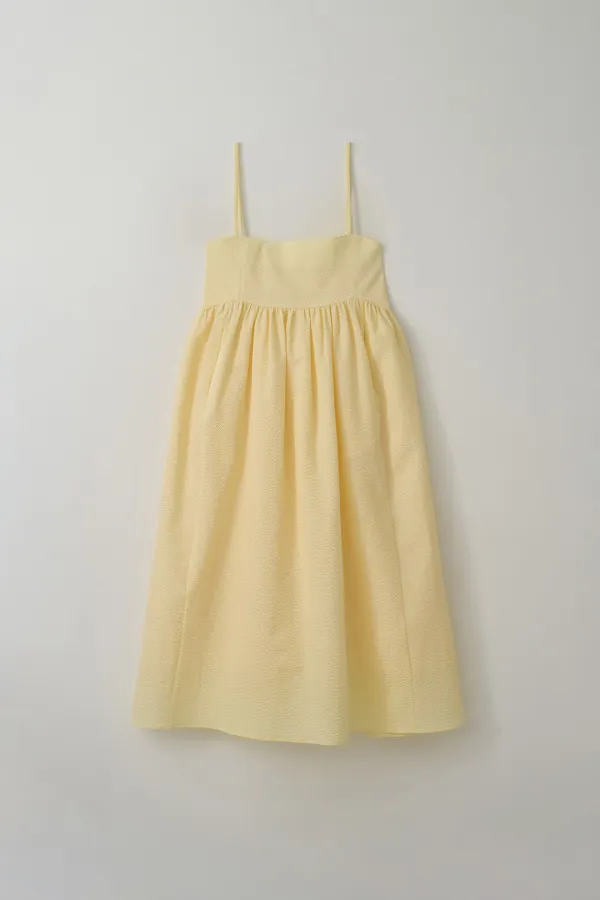 blooming smocking 2-way dress_lemon custard