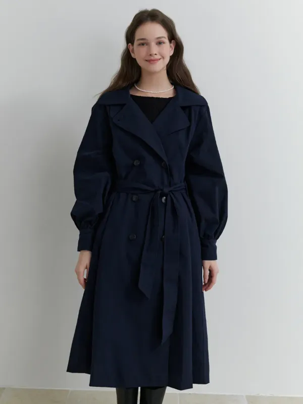 Magnet trench coat (navy)