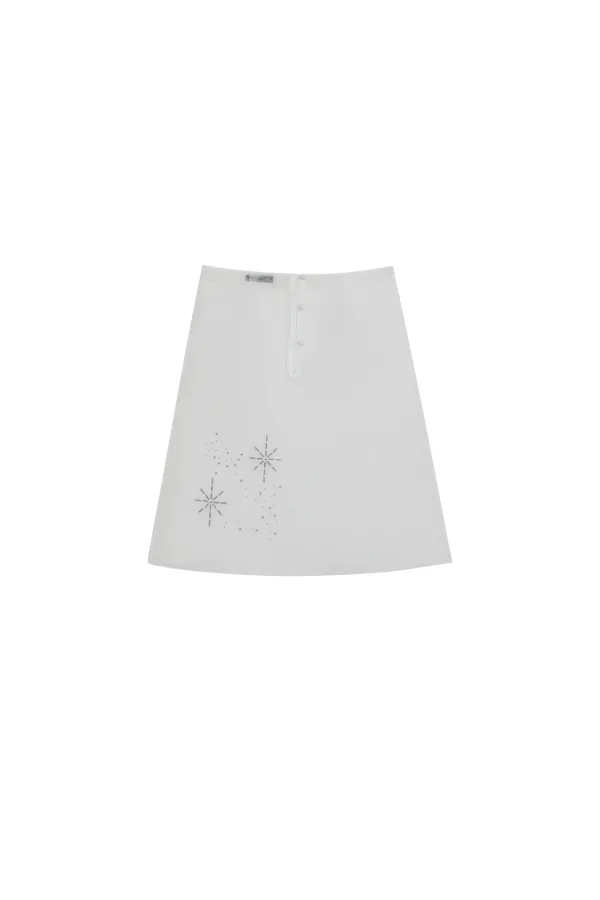 GLITTERING GEM OGANZA SKIRT [WHITE]