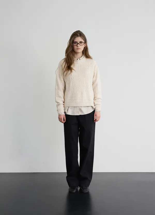 Carrel Vintage Cable Knit_Ivory