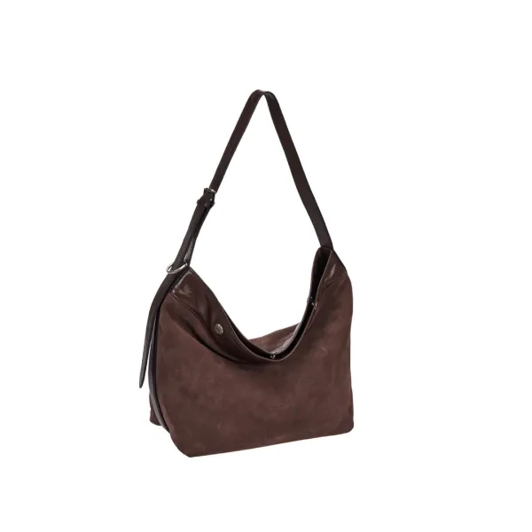 Perfec Button Up Soft Suede Hobo S (퍼펙 버튼 업 소프트 스웨이드 호보 스몰) Rum Brown