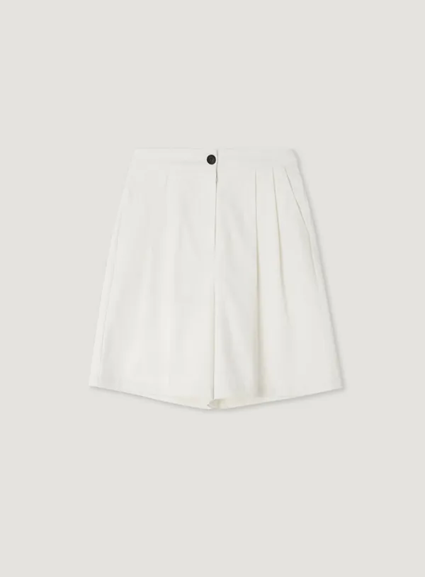 COY PINTUCK SHORTS_IVORY