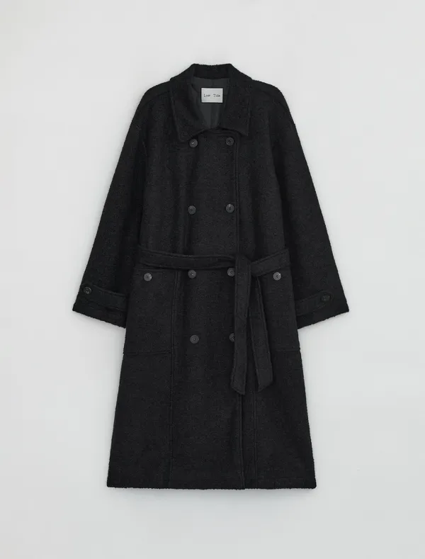 WOOL BOUCLE COAT [BLACK]