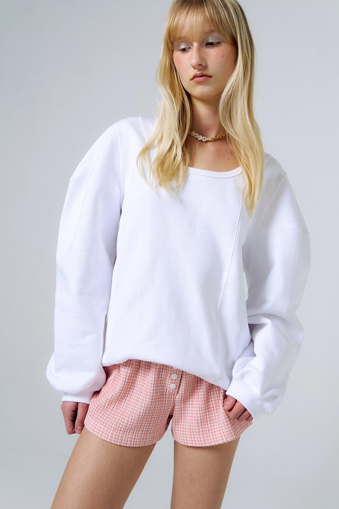 포지프레클즈 Curved Sleeve MTM_Off White 상품 이미지 2
