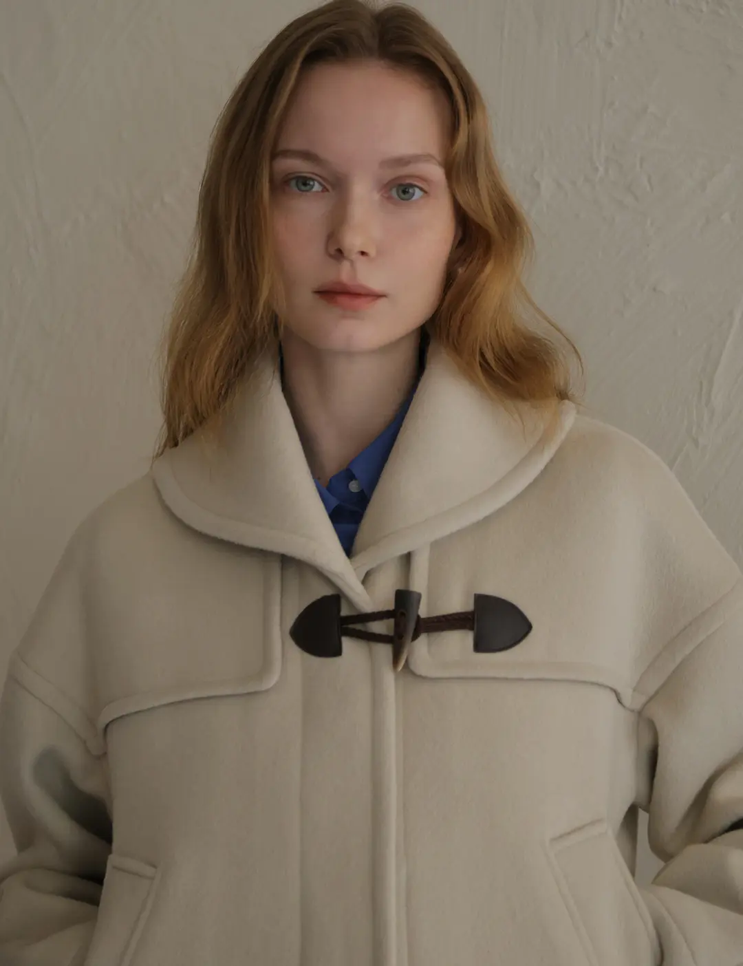 노미나떼 Carol Shawl Collar Half Coat (Cream Ivory) 상품 이미지 2