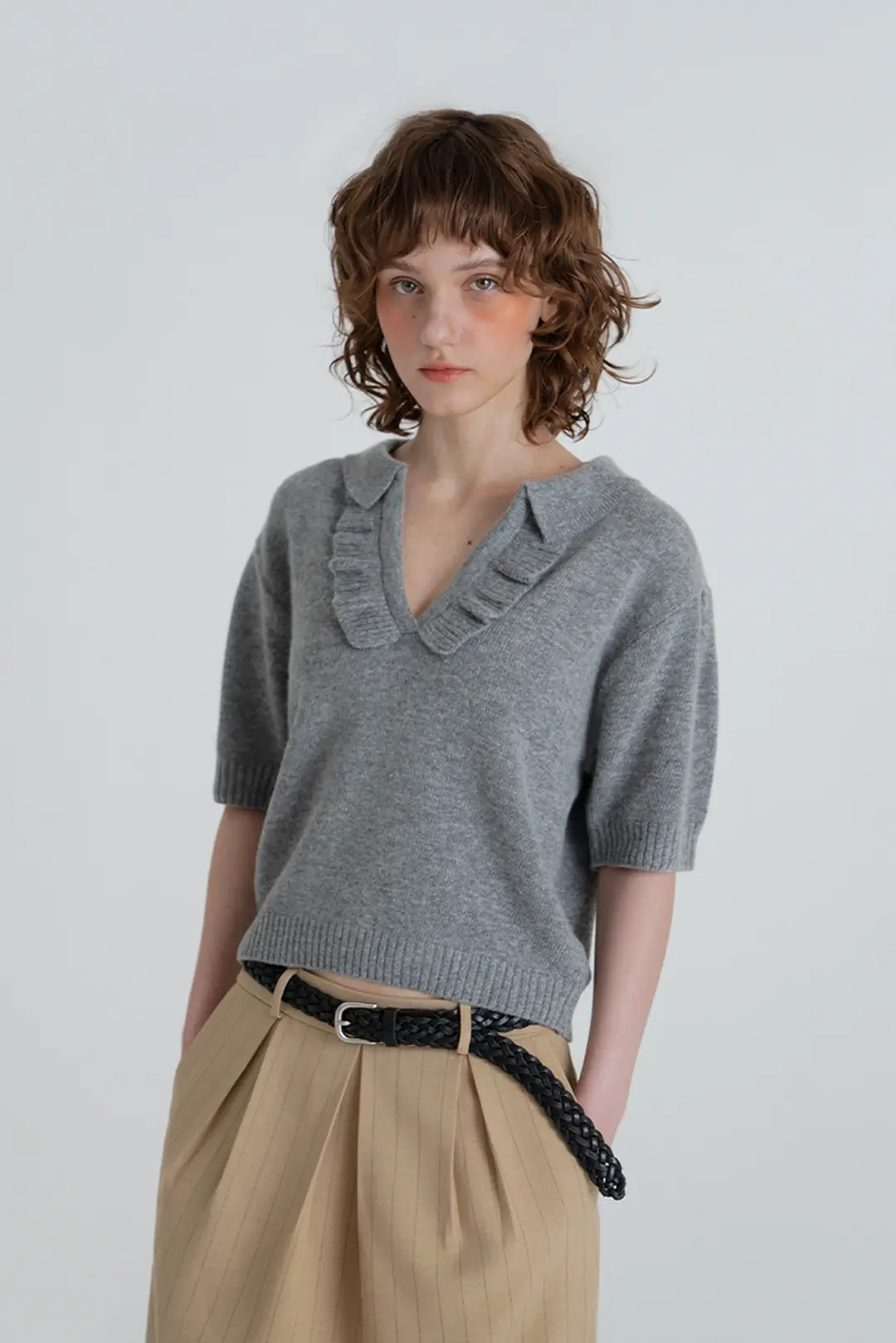 위드아웃썸머 Vanilla frill knit_gray 상품 이미지 2