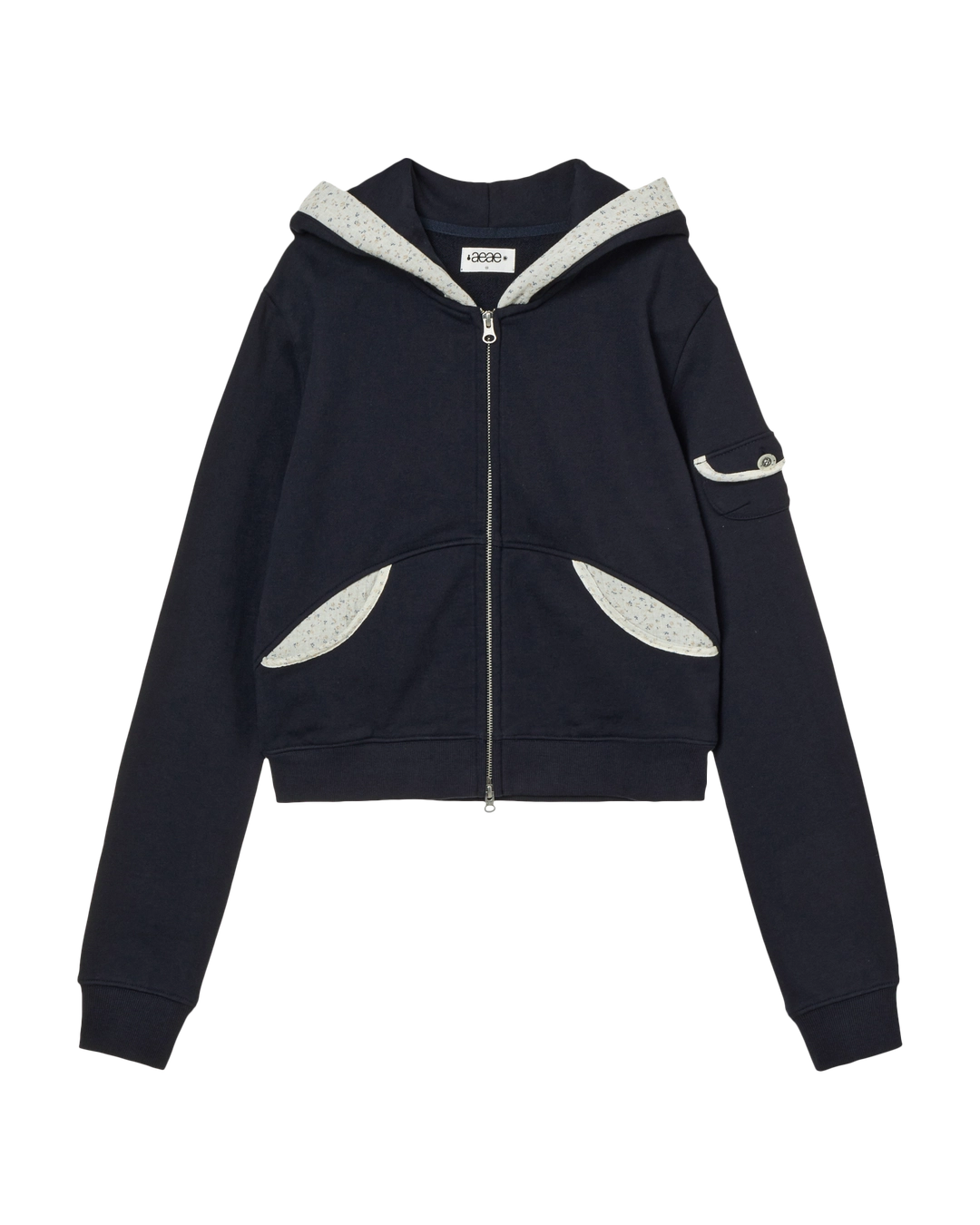 에이이에이이 ROUND POCKET HOODIE ZIP UP [NAVY] 상품 이미지 1