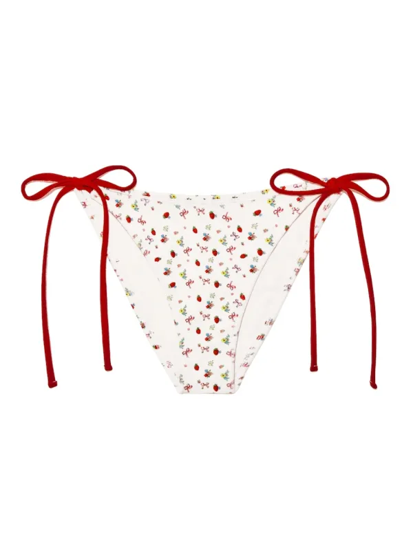 TIE SIDE BIKINI BOTTOM (STRAWBERRY BOW)