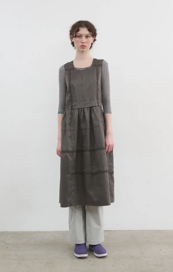 426. Dot Lace Dress_Khaki Brown