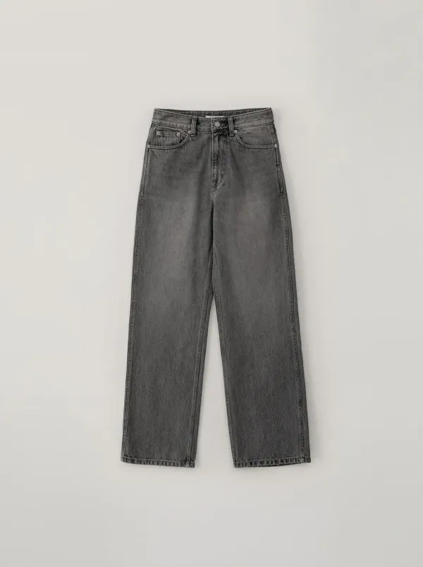 STRAIGHT DENIM PANTS_WASHED GRAY