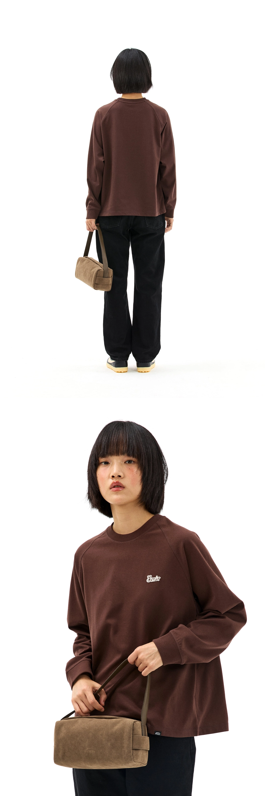이미스 SUEDE BLOCK TOTE BAG-KHAKI 상품 이미지 3