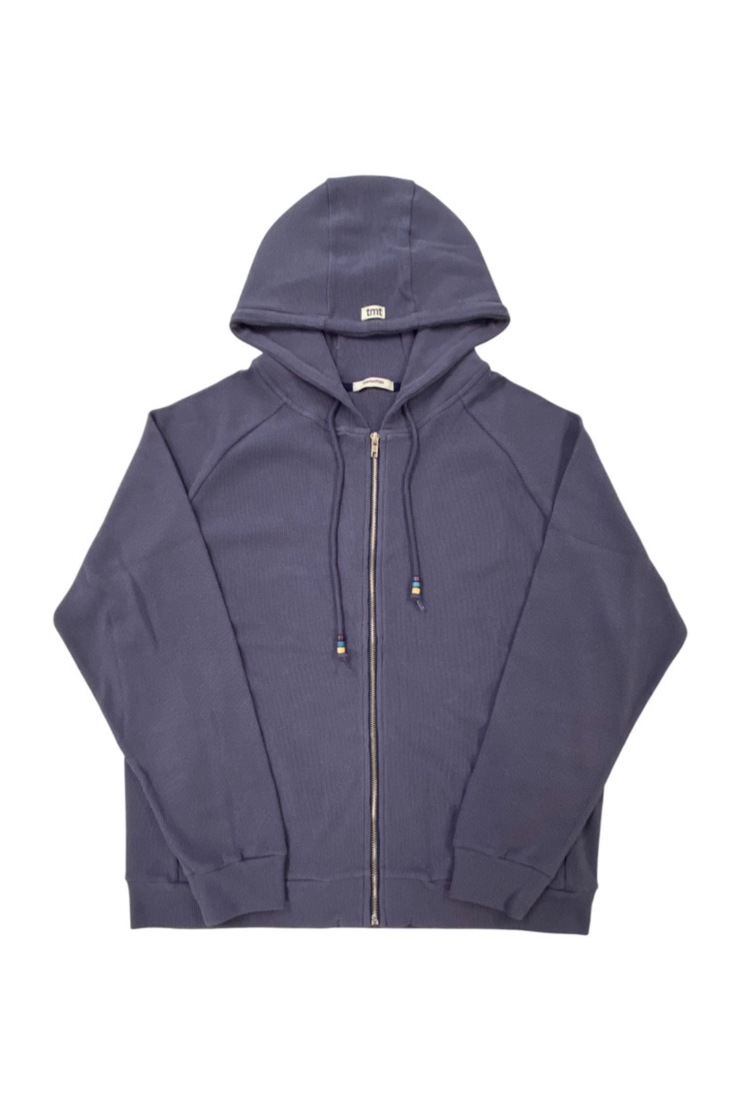 투머치택스 WOOD BEAD WAFFLE ZIP-UP HOODIE (BLUE) 상품 이미지 1