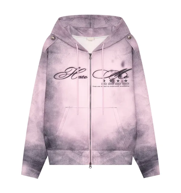 Dusty pink zip-up hoodie