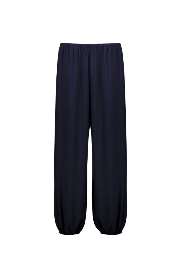 SHIRRED WAIST PANTS (NAVY)