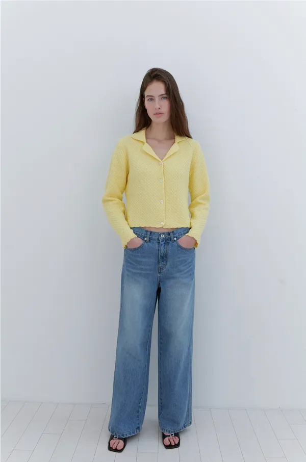 [2ND] Daisy Cotton Cardigan in Yellow