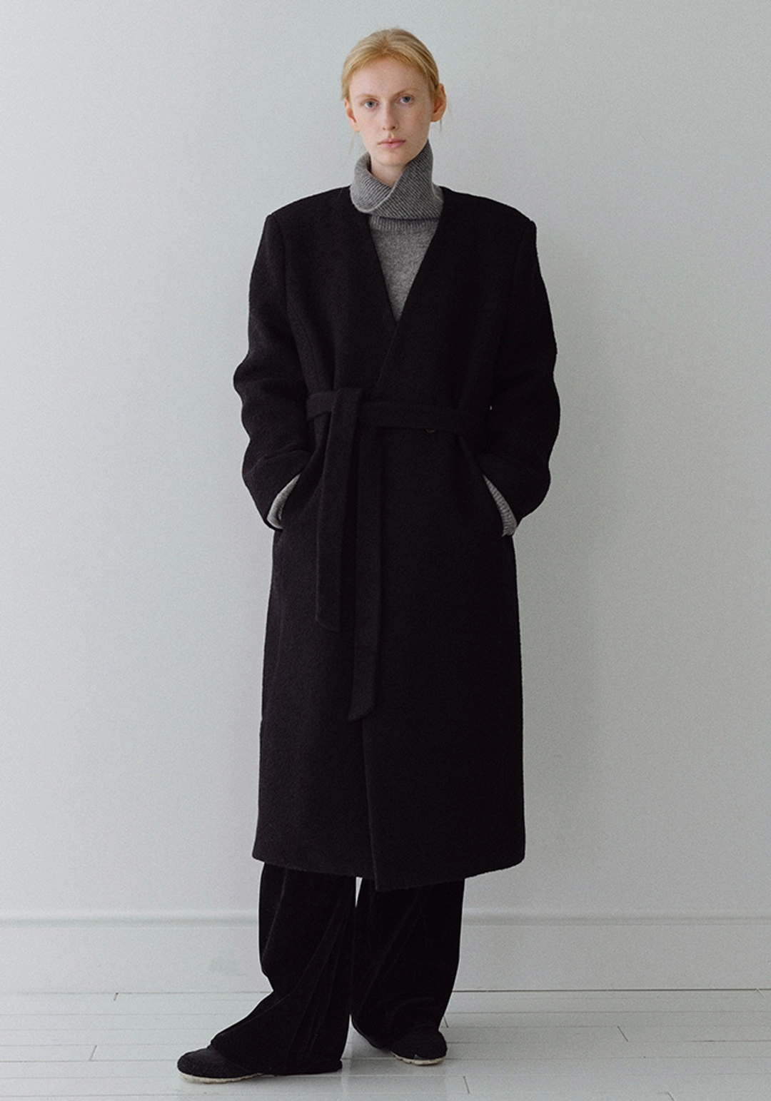 오브베이지 BOUCLE WOOL100 PADDED COAT_BLACK_OE4C2XCT01BKA 상품 이미지 2