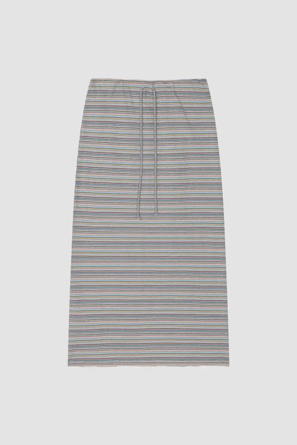 VINTAGE STRIPE MAXI SKIRT_GREY