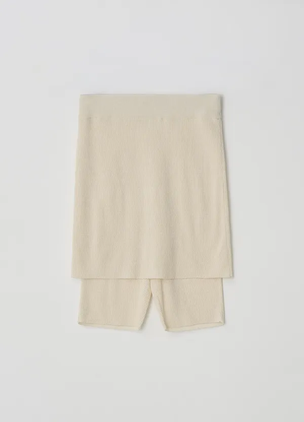 Knit Skirt Leggings_CREAM