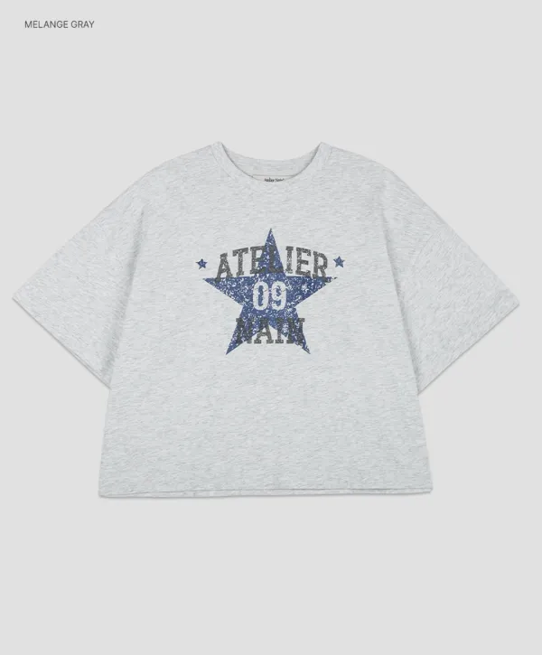 (T-7221)ATELIER NAIN STAR OVER CROP TEE
