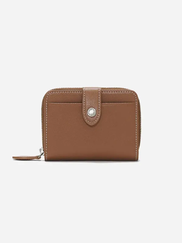 Logo Button Wallet Brown