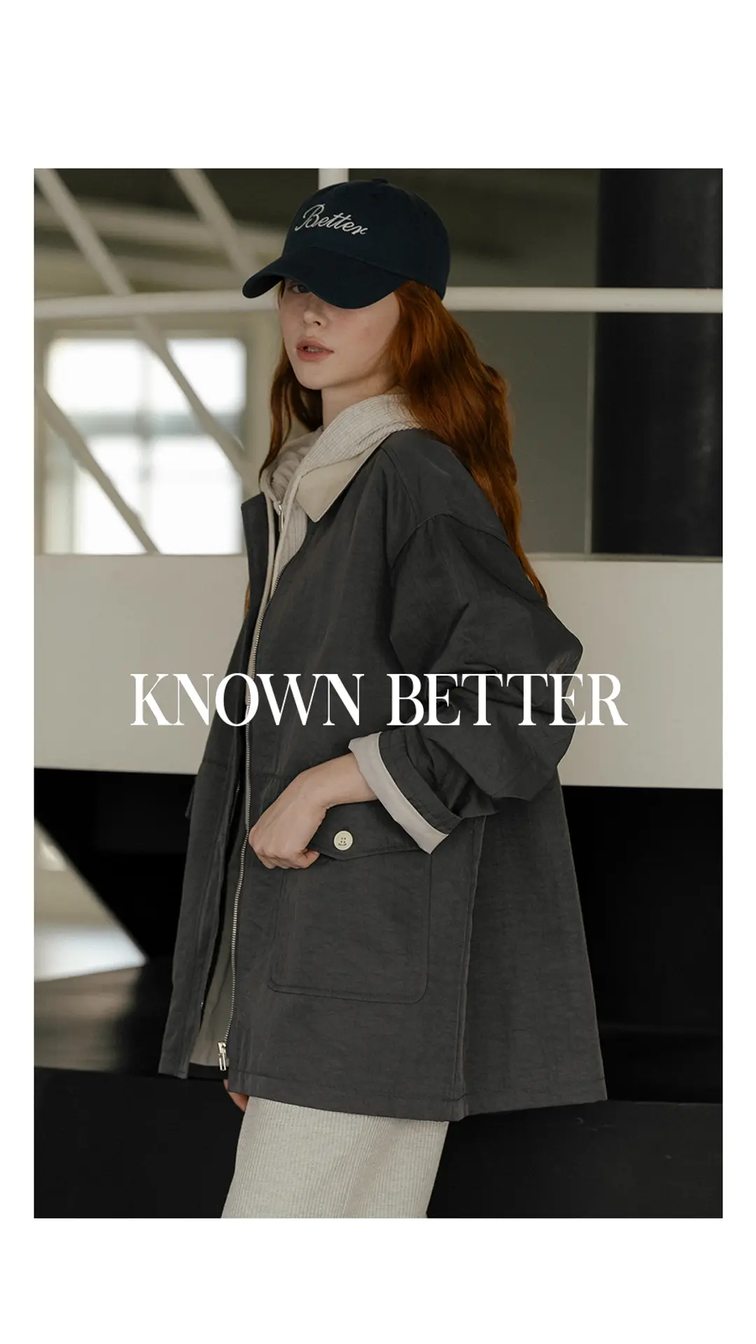 노운베러 Rainy coloring nylon half jumper_Charcoal 상품 이미지 2