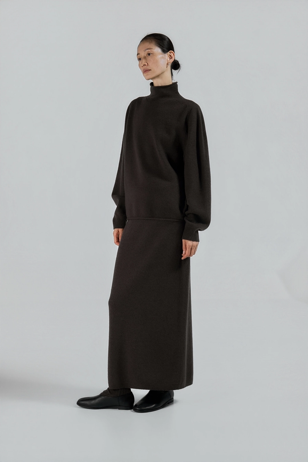 에이치에이트 PLAIN MAXI SKIRT ( DARK BROWN ) 상품 이미지 3