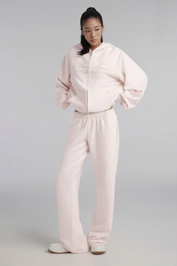 Sheer Romance Relaxed Sweatpants, Pink