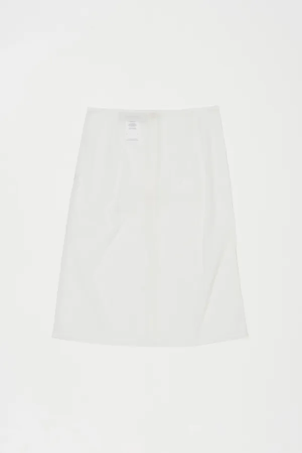 MESH LAYERED MIDI SKIRT IN WHITE