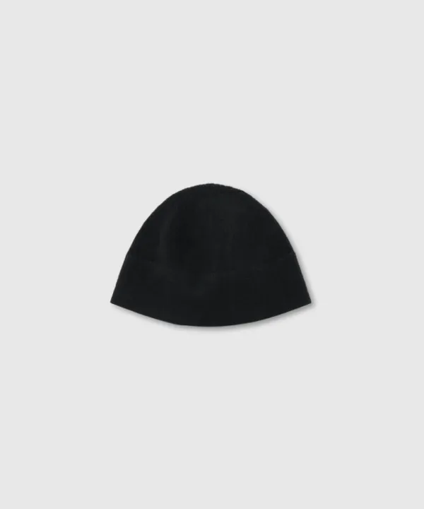 Plain knit beanie (Black)
