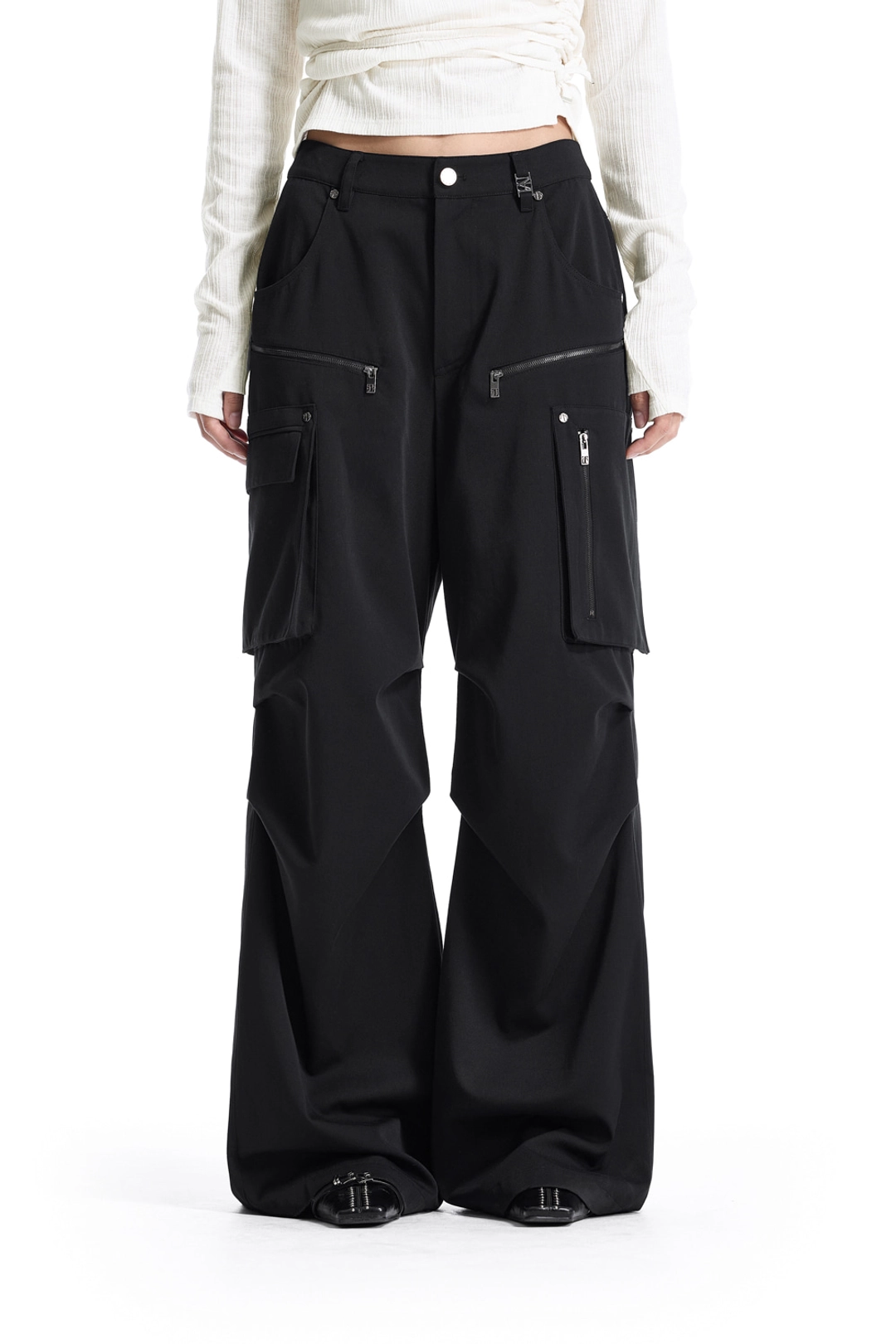 트리밍버드 Bootcut Cargo Utility Pants [ Black ] 상품 이미지 1