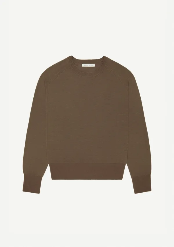 Light R-Neck Knit in Brown