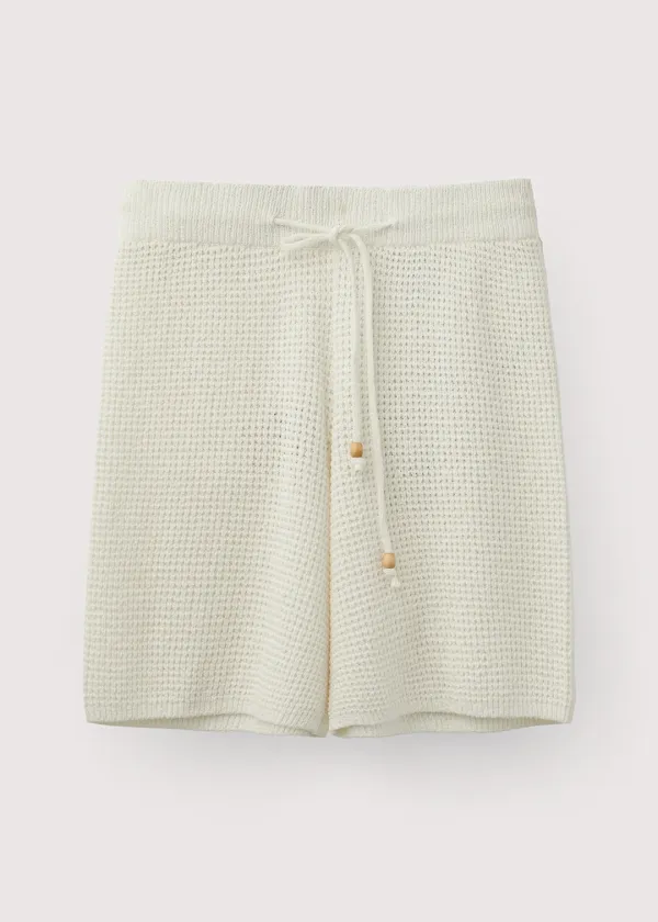 Cotton linen shorts_White