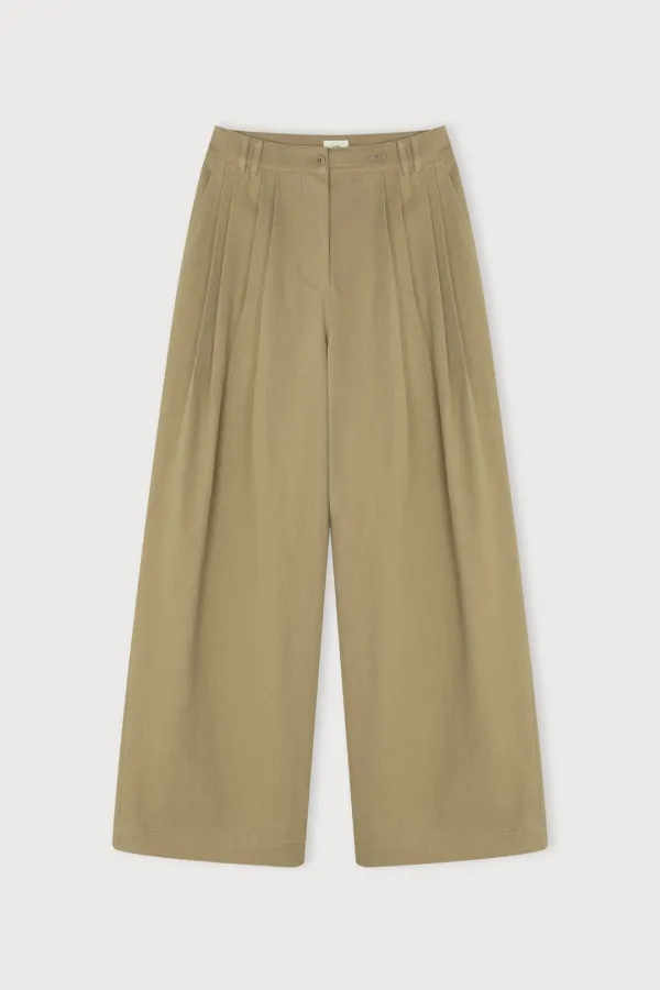BATIK COTTON TUCKED PANTS