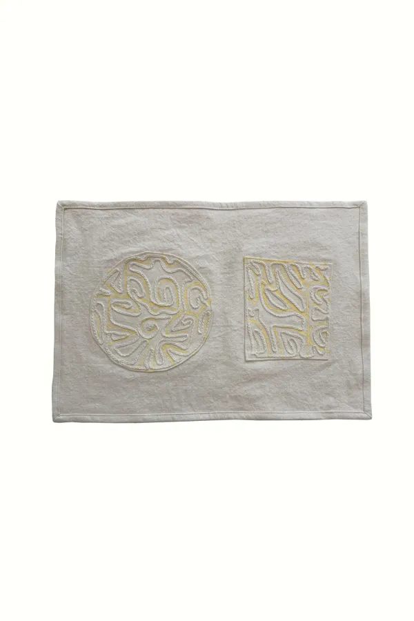 Square Rhythm Placemat, Ivory